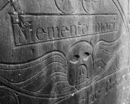 Memento Mori - detail of headstone in Old Hill Burying Ground, Concord, MA