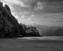 Daybreak at Cape Disappointment 8x10 silver gelatin print mounted in 11x14 matboard